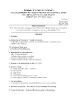 SHAWBURY PARISH COUNCIL Agenda May  2019